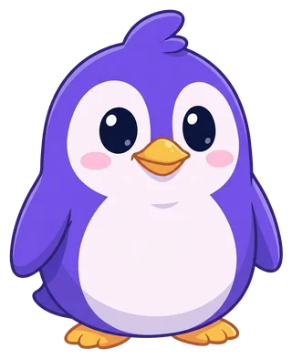 Pebble the penguin waving hello